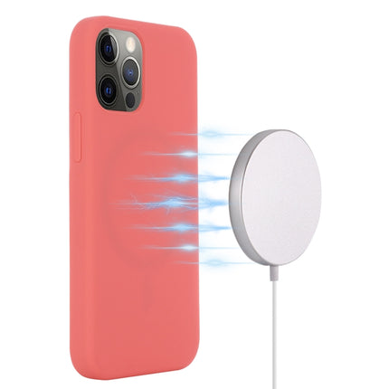 Shockproof Silicone Magnetic Magsafe Case For iPhone 13 Pro(Pink Orange)-garmade.com