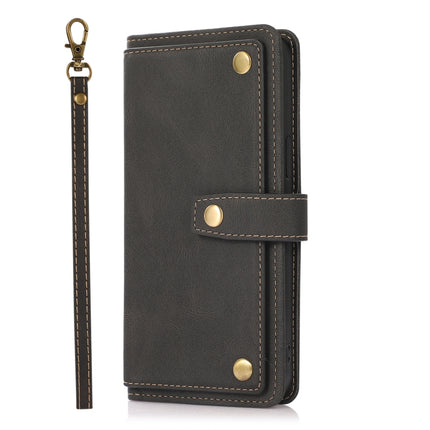 PU + TPU Horizontal Flip Leather Case with Holder & Card Slot & Wallet & Lanyard For iPhone 13 mini(Black)-garmade.com