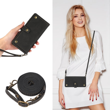 PU + TPU Horizontal Flip Leather Case with Holder & Card Slot & Wallet & Lanyard For iPhone 13(Black)-garmade.com