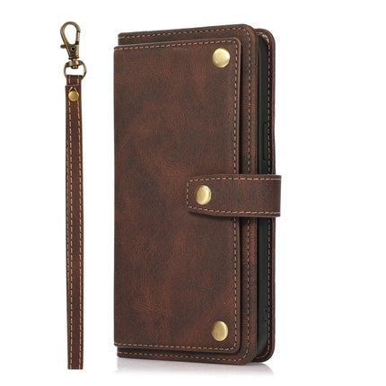 PU + TPU Horizontal Flip Leather Case with Holder & Card Slot & Wallet & Lanyard For iPhone 13(Brown)-garmade.com