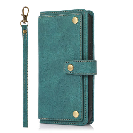 PU + TPU Horizontal Flip Leather Case with Holder & Card Slot & Wallet & Lanyard For iPhone 13(Lake Blue)-garmade.com
