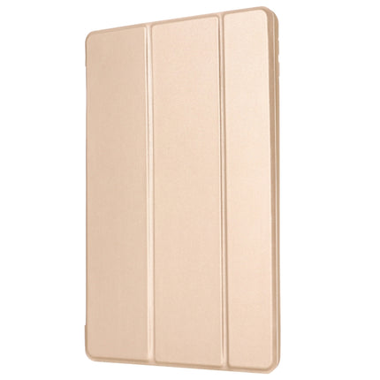 For iPad 10.2 2021 / 2020 / 2019 GEBEI Shockproof Horizontal Flip Leather Case with Three-folding Holder(Gold)-garmade.com
