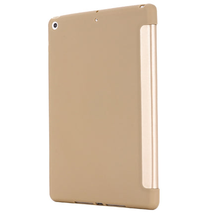 For iPad 10.2 2021 / 2020 / 2019 GEBEI Shockproof Horizontal Flip Leather Case with Three-folding Holder(Gold)-garmade.com