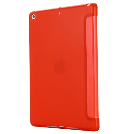 For iPad 10.2 2021 / 2020 / 2019 GEBEI Shockproof Horizontal Flip Leather Case with Three-folding Holder(Red)-garmade.com