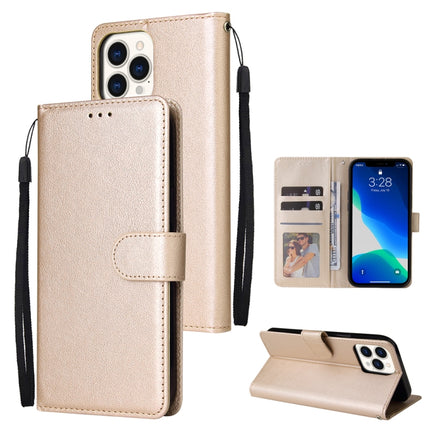 Multifunctional Horizontal Flip Leather Case, with Three Card Slot & Holder & Double Zip Wallett & Photo Frame & Lanyard For iPhone 13 mini(Tyrant Gold)-garmade.com