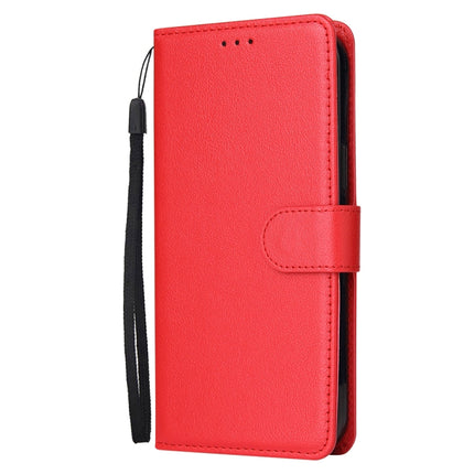 Multifunctional Horizontal Flip Leather Case, with Three Card Slot & Holder & Double Zip Wallett & Photo Frame & Lanyard For iPhone 13 mini(Red)-garmade.com