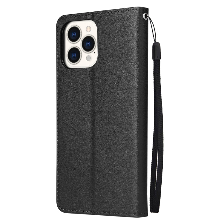 Multifunctional Horizontal Flip Leather Case, with Three Card Slot & Holder & Photo Frame & Lanyard For iPhone 13(Black)-garmade.com