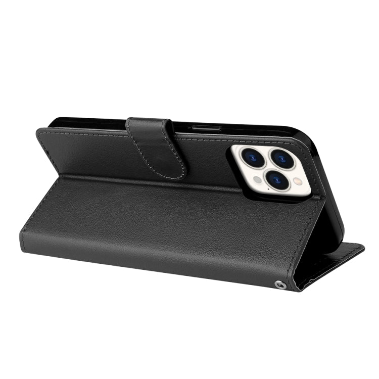 Multifunctional Horizontal Flip Leather Case, with Three Card Slot & Holder & Photo Frame & Lanyard For iPhone 13(Black)-garmade.com