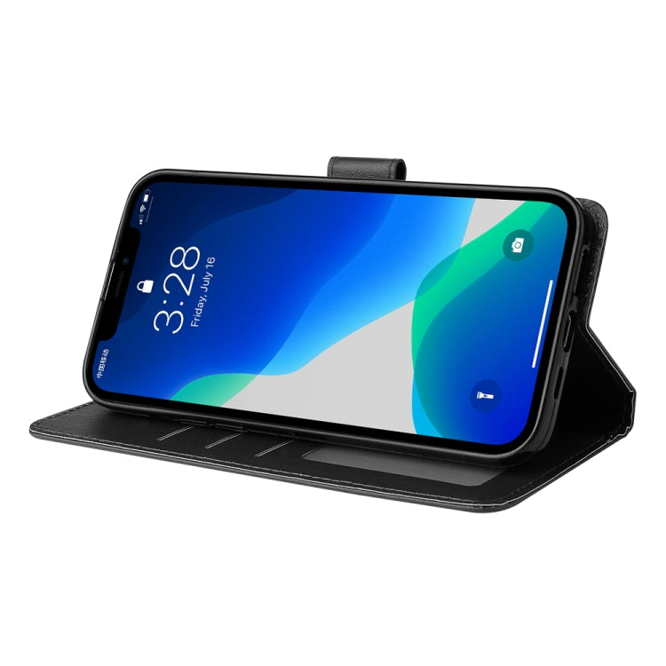 Multifunctional Horizontal Flip Leather Case, with Three Card Slot & Holder & Photo Frame & Lanyard For iPhone 13(Black)-garmade.com