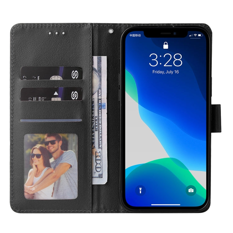 Multifunctional Horizontal Flip Leather Case, with Three Card Slot & Holder & Photo Frame & Lanyard For iPhone 13(Black)-garmade.com