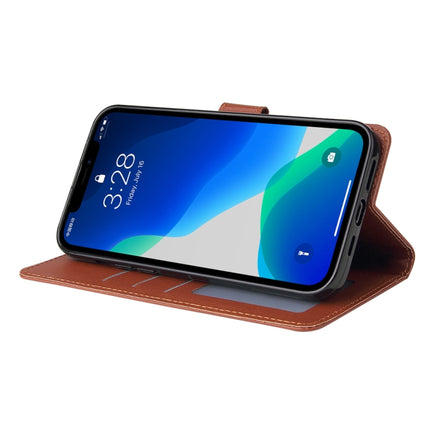 Multifunctional Horizontal Flip Leather Case, with Three Card Slot & Holder & Double Zip Wallett & Photo Frame & Lanyard For iPhone 13 Pro(Brown)-garmade.com