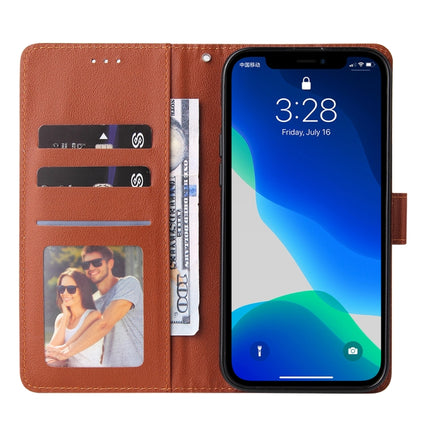 Multifunctional Horizontal Flip Leather Case, with Three Card Slot & Holder & Double Zip Wallett & Photo Frame & Lanyard For iPhone 13 Pro(Brown)-garmade.com