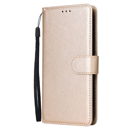 Multifunctional Horizontal Flip Leather Case, with Three Card Slot & Holder & Double Zip Wallett & Photo Frame & Lanyard For iPhone 13 Pro(Tyrant Gold)-garmade.com