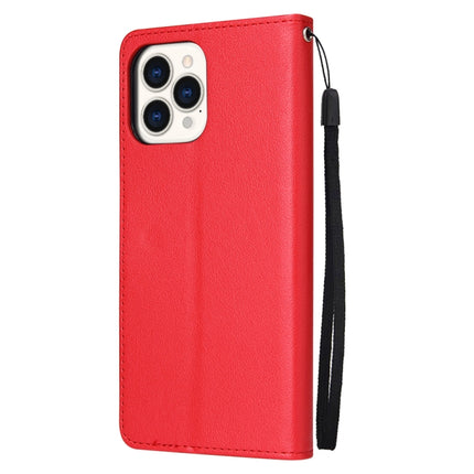 Multifunctional Horizontal Flip Leather Case, with Three Card Slot & Holder & Double Zip Wallett & Photo Frame & Lanyard For iPhone 13 Pro(Red)-garmade.com