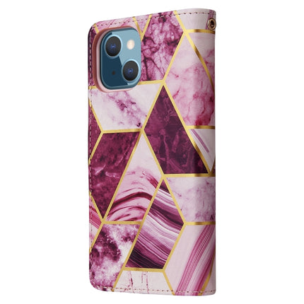 Marble Bronzing Stitching Horizontal Flip PU Leather Case with Holder & Card Slots & Wallet & Photo Frame For iPhone 13 mini(Purple)-garmade.com