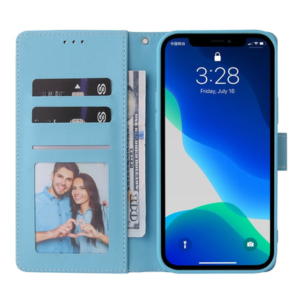 Marble Bronzing Stitching Horizontal Flip PU Leather Case with Holder & Card Slots & Wallet & Photo Frame For iPhone 13 Pro(Blue)-garmade.com