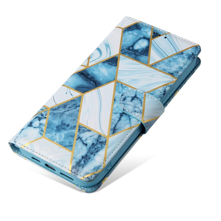 Marble Bronzing Stitching Horizontal Flip PU Leather Case with Holder & Card Slots & Wallet & Photo Frame For iPhone 13 Pro(Blue)-garmade.com