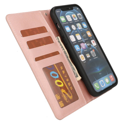 Ultra-thin Separable Magnetic Horizontal Flip Leather Case with Card Slot & Wallet For iPhone 13(Pink)-garmade.com