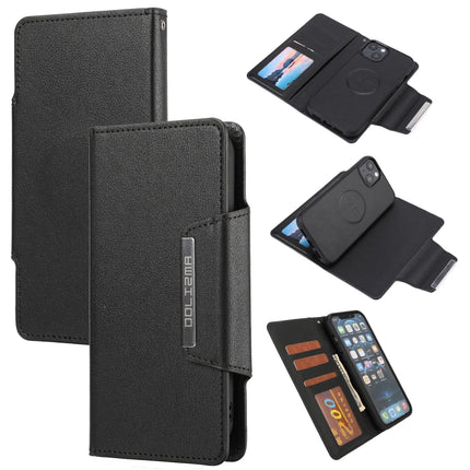Ultra-thin Separable Magnetic Horizontal Flip Leather Case with Card Slot & Wallet For iPhone 13 Pro(Black)-garmade.com