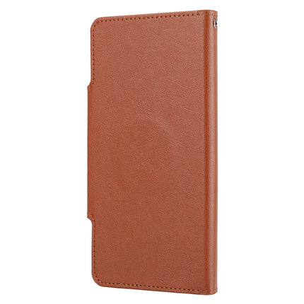 Ultra-thin Separable Magnetic Horizontal Flip Leather Case with Card Slot & Wallet For iPhone 13 Pro(Brown)-garmade.com