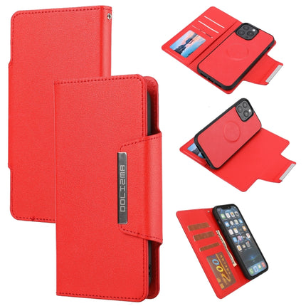 Ultra-thin Separable Magnetic Horizontal Flip Leather Case with Card Slot & Wallet For iPhone 13 Pro Max(Red)-garmade.com