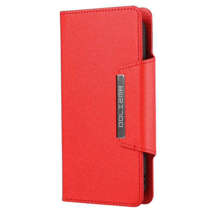 Ultra-thin Separable Magnetic Horizontal Flip Leather Case with Card Slot & Wallet For iPhone 13 Pro Max(Red)-garmade.com