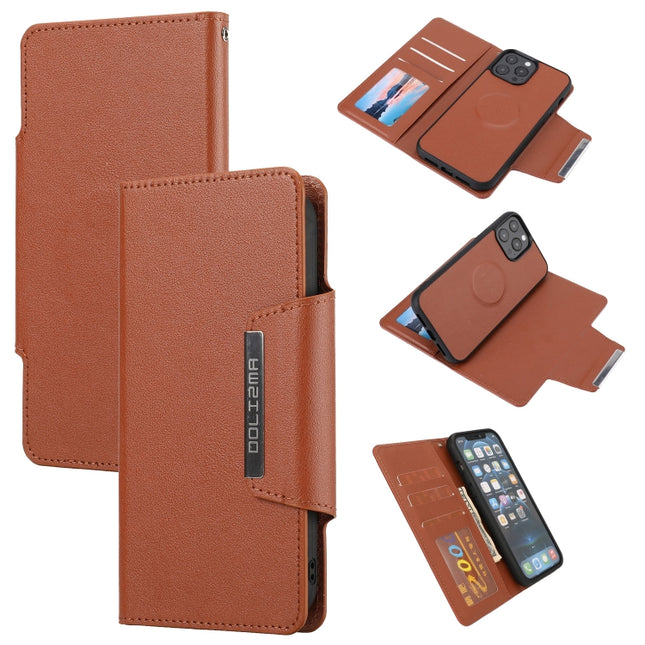 Ultra-thin Separable Magnetic Horizontal Flip Leather Case with Card Slot & Wallet For iPhone 13 Pro Max(Brown)-garmade.com