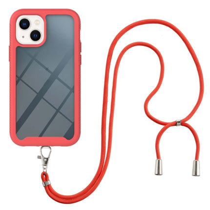 Starry Sky Solid Color Series Shockproof PC + TPU Protective Case with Neck Strap For iPhone 13 mini(Red)-garmade.com