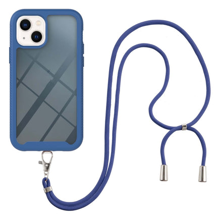 Starry Sky Solid Color Series Shockproof PC + TPU Protective Case with Neck Strap For iPhone 13 mini(Blue)-garmade.com