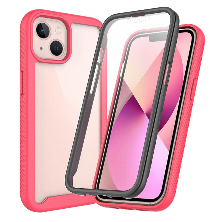 Starry Sky Solid Color Series Shockproof PC + TPU Case with PET Film For iPhone 13(Rose Red)-garmade.com
