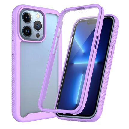 Starry Sky Solid Color Series Shockproof PC + TPU Case with PET Film For iPhone 13 Pro(Light Purple)-garmade.com