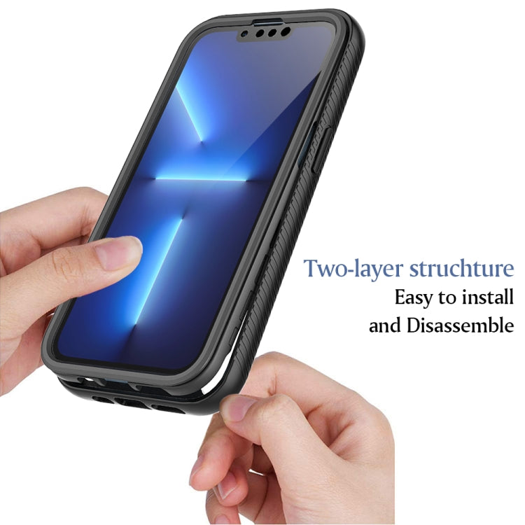 Starry Sky Solid Color Series Shockproof PC + TPU Case with PET Film For iPhone 13 Pro Max(Royal Blue)-garmade.com