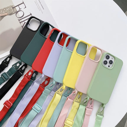 Elastic Silicone Protective Case with Wide Neck Lanyard For iPhone 13 mini(Sky Blue)-garmade.com