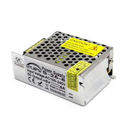 S-25-5 DC5V 3A 25W LED Regulated Switching Power Supply, Size: 86 x 58 x 33mm-garmade.com