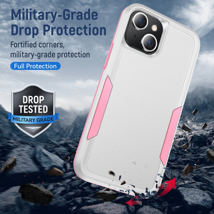 Pioneer Armor Heavy Duty PC + TPU Shockproof Case For iPhone 13(White)-garmade.com