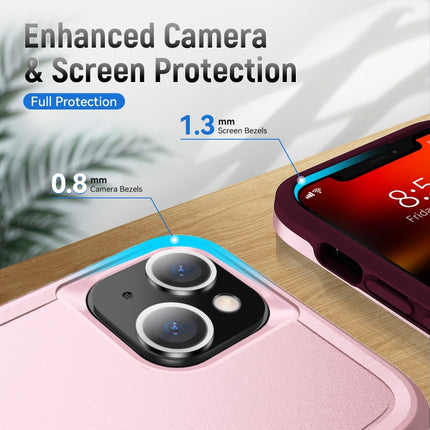 Pioneer Armor Heavy Duty PC + TPU Shockproof Case For iPhone 13(Pink)-garmade.com