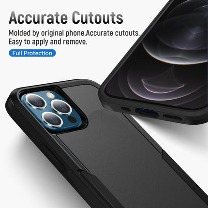 Pioneer Armor Heavy Duty PC + TPU Shockproof Case For iPhone 13 Pro(Black)-garmade.com