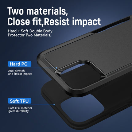 Pioneer Armor Heavy Duty PC + TPU Shockproof Case For iPhone 13 Pro(Black)-garmade.com