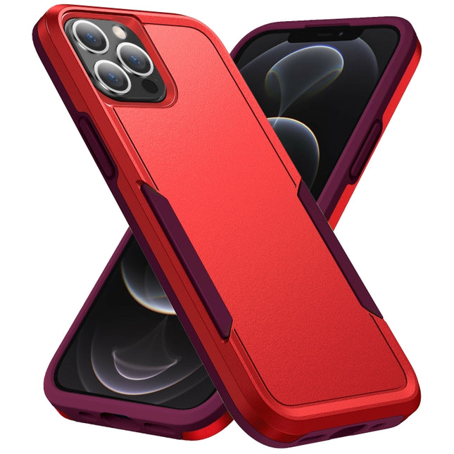 Pioneer Armor Heavy Duty PC + TPU Shockproof Case For iPhone 13 Pro(Red)-garmade.com