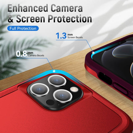 Pioneer Armor Heavy Duty PC + TPU Shockproof Case For iPhone 13 Pro(Red)-garmade.com