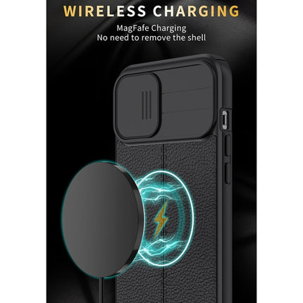 Litchi Texture Sliding Camshield TPU Protective Case For iPhone 13 Pro Max(Dark Green)-garmade.com