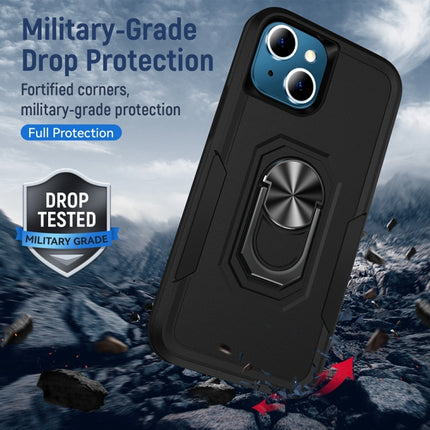 Pioneer Armor Heavy Duty PC + TPU Shockproof Case with Holder For iPhone 13 mini(Black)-garmade.com