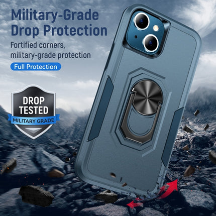 Pioneer Armor Heavy Duty PC + TPU Shockproof Case with Holder For iPhone 13 mini(Blue)-garmade.com