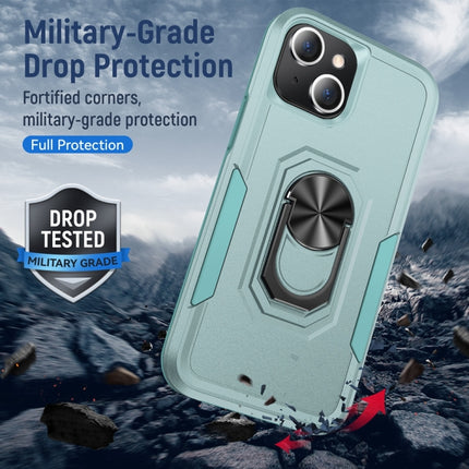 Pioneer Armor Heavy Duty PC + TPU Shockproof Case with Holder For iPhone 13 mini(Green)-garmade.com