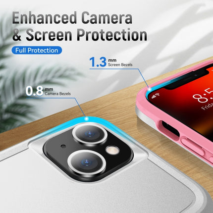 Pioneer Armor Heavy Duty PC + TPU Shockproof Case with Holder For iPhone 13(White)-garmade.com