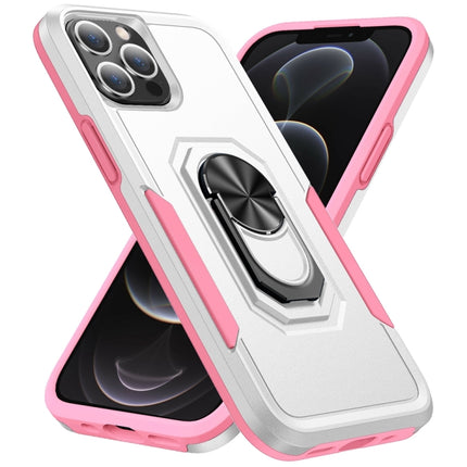 Pioneer Armor Heavy Duty PC + TPU Shockproof Case with Holder For iPhone 13 Pro(White)-garmade.com