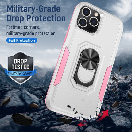 Pioneer Armor Heavy Duty PC + TPU Shockproof Case with Holder For iPhone 13 Pro(White)-garmade.com