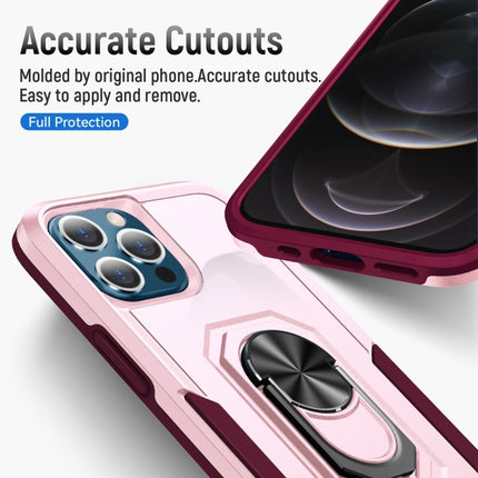 Pioneer Armor Heavy Duty PC + TPU Shockproof Case with Holder For iPhone 13 Pro Max(Pink)-garmade.com