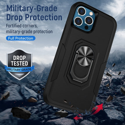 Pioneer Armor Heavy Duty PC + TPU Shockproof Case with Holder For iPhone 13 Pro Max(Black)-garmade.com