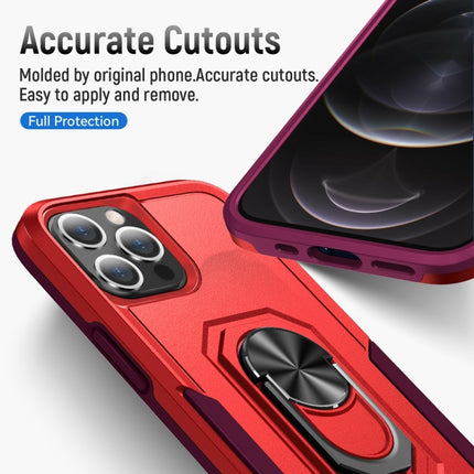 Pioneer Armor Heavy Duty PC + TPU Shockproof Case with Holder For iPhone 13 Pro Max(Red)-garmade.com